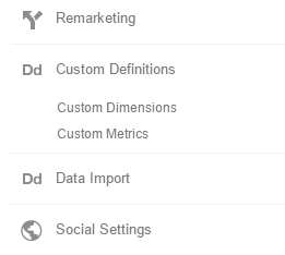 Custom dimension settings in Google Analytics
