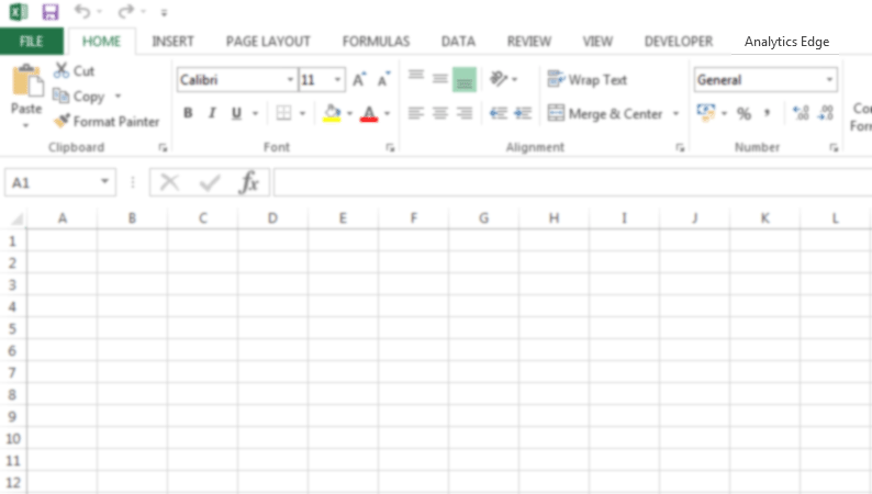 Analytics Edge installeret i Excel